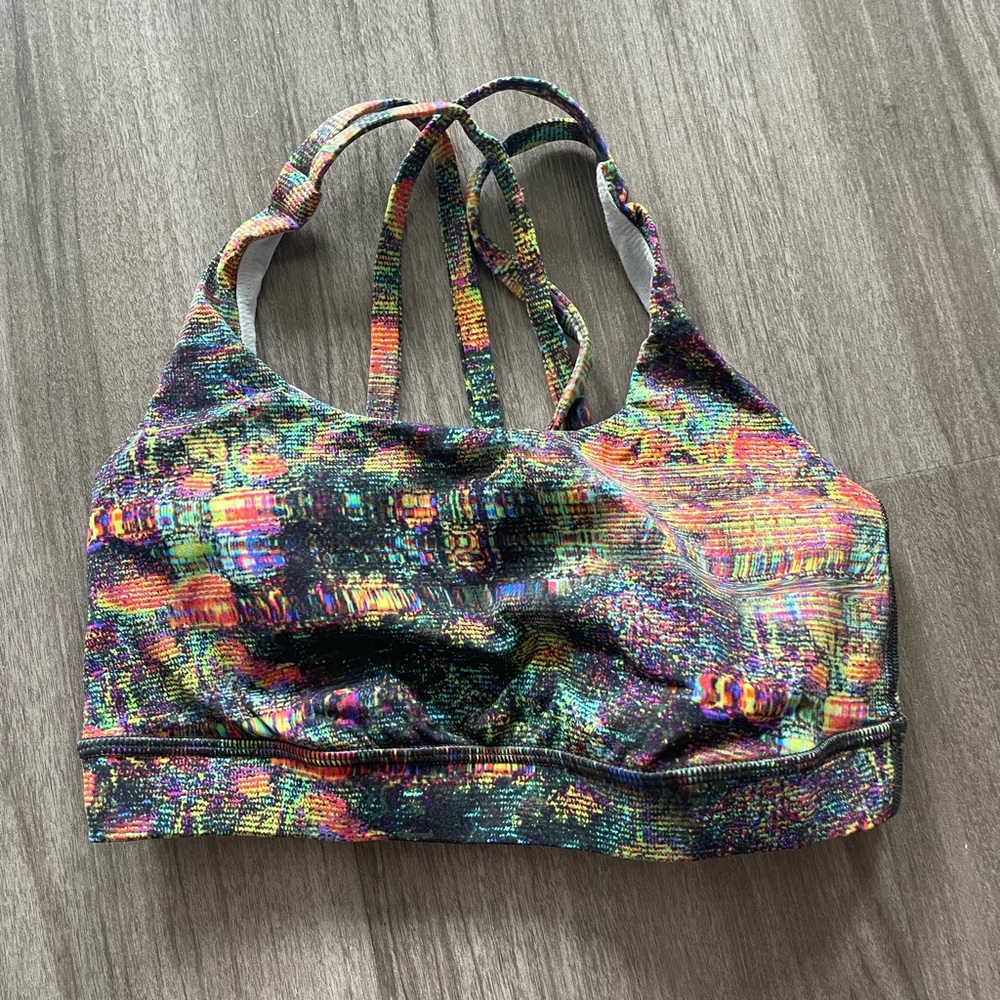 lululemon energy bra size 4 multicolored